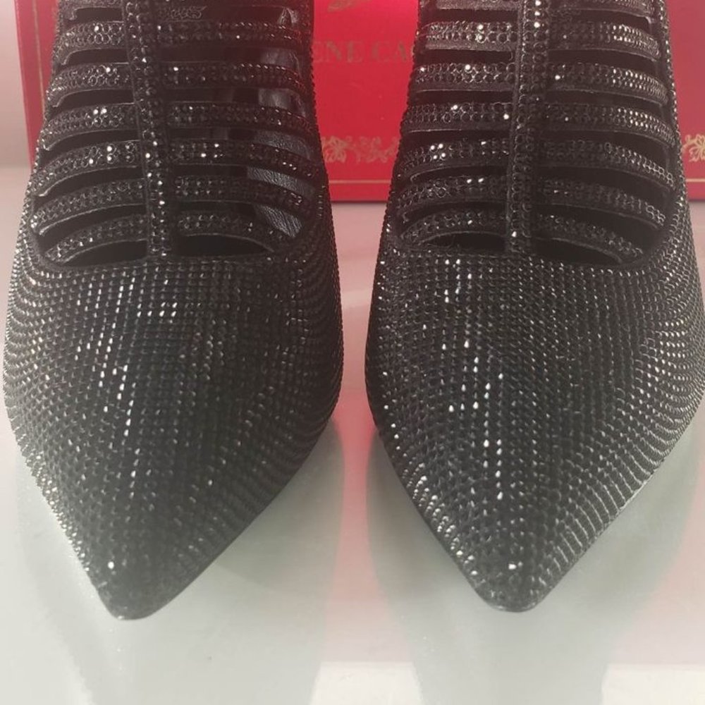 ❌SOLD❌RENÉ CAOVILLA Strass Cage Ankle Boots Black - Picture 3 of 6
